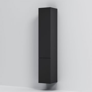 Шкаф-колонна Am.Pm (Ам.Пм) Gem подвесной, 30 см двери, push-to-open, черный матовый, M90CHR0306BM