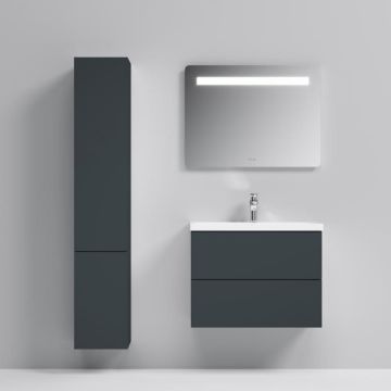 Шкаф-колонна подвесной Am.Pm (Ам.Пм) Gem 30 см двери push-to-open, графит матовый, M90CHR0306GM