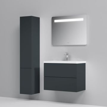 Шкаф-колонна подвесной Am.Pm (Ам.Пм) Gem 30 см двери push-to-open, графит матовый, M90CHR0306GM