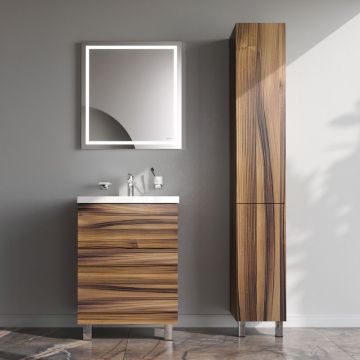 Шкаф-колонна Am.Pm (Ам.Пм) Gem напольный, правый, 30 см, двери, push-to-open, цвет: орех M90CSR0306HF