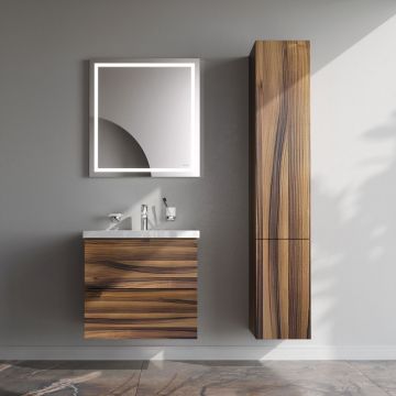 Шкаф-колонна Am.Pm (Ам.Пм) Gem подвесной, левый, 30 см, двери, push-to-open, цвет: орех M90CHL0306HF