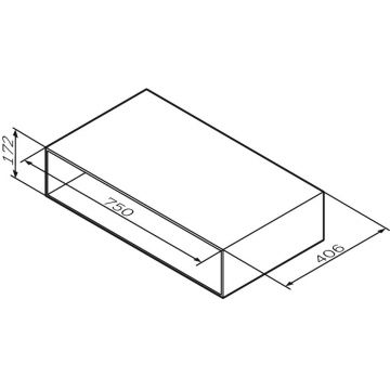 Подвесной Open-space Am.Pm (Ам.Пм) Gem 75 см текстурированный, орех, нет, M90OHX0750NF