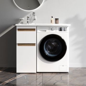 База под столешницу для стиральной машины Am.Pm (Ам.Пм) X-Joy напольная, 40 см 2 ящика, белый, M85AFSX0402WG