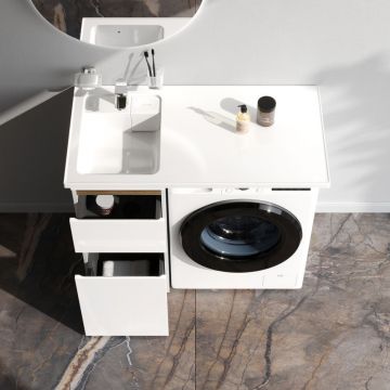 База под столешницу для стиральной машины Am.Pm (Ам.Пм) X-Joy напольная, 40 см 2 ящика, белый, M85AFSX0402WG