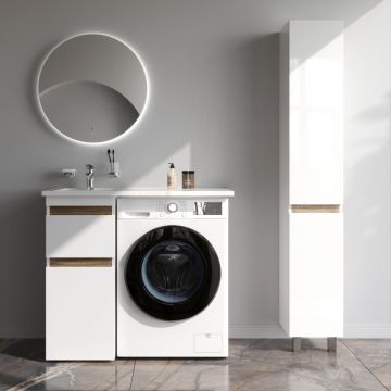 База под столешницу для стиральной машины Am.Pm (Ам.Пм) X-Joy напольная, 40 см 2 ящика, белый, M85AFSX0402WG