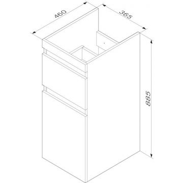 База под столешницу для стиральной машины Am.Pm (Ам.Пм) X-Joy напольная, 40 см 2 ящика, белый, M85AFSX0402WG