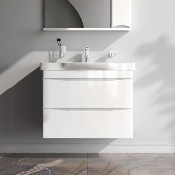 База под раковину подвесная Am.Pm (Ам.Пм) Like глянцевая, 80 см 2 ящика, белый, M80FHX0802WG