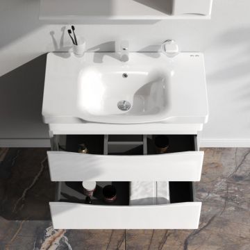 База под раковину подвесная Am.Pm (Ам.Пм) Like глянцевая, 80 см 2 ящика, белый, M80FHX0802WG