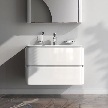 База под раковину подвесная Am.Pm (Ам.Пм) Sensation, 80 см ящики, глянцевая, белый, M30FHX0802WG