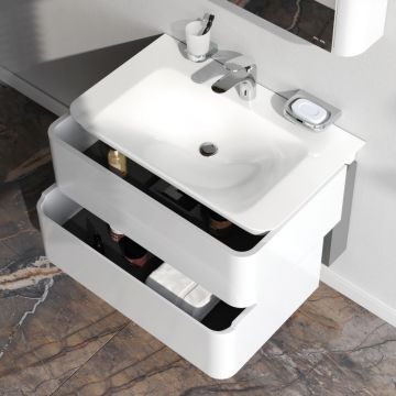 База под раковину подвесная Am.Pm (Ам.Пм) Sensation, 80 см ящики, глянцевая, белый, M30FHX0802WG