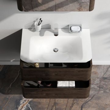 База под раковину Am.Pm (Ам.Пм) Sensation, текстурированная, 80 см ящики, табачный дуб, M30FHX0802TF