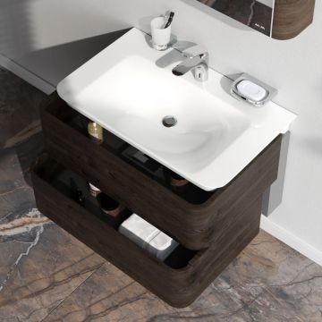 База под раковину Am.Pm (Ам.Пм) Sensation, текстурированная, 80 см ящики, табачный дуб, M30FHX0802TF