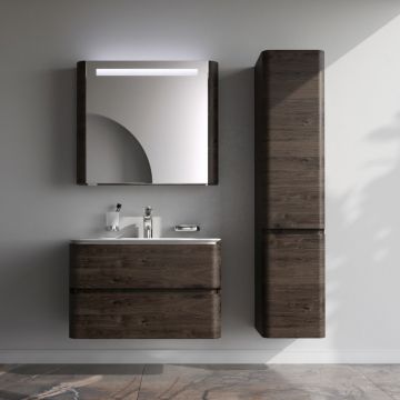 База под раковину Am.Pm (Ам.Пм) Sensation, текстурированная, 80 см ящики, табачный дуб, M30FHX0802TF