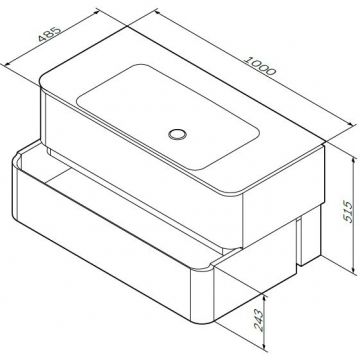 База под раковину Am.Pm (Ам.Пм) Sensation, текстурированная, 100 см ящики, табачный дуб, M30FHX1002TF