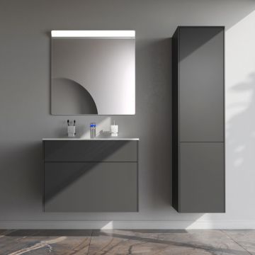 База под раковину Am.Pm (Ам.Пм) Inspire V2.0, 80 см 3 ящика, push-to-open, графит матовый, M50AFHX0803GM