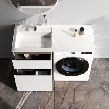 База под столешницу для стиральной машины Am.Pm (Ам.Пм) X-Joy напольная, 60 см 2 ящика, белый, M85AFSX0602WG