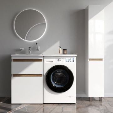 База под столешницу для стиральной машины Am.Pm (Ам.Пм) X-Joy напольная, 60 см 2 ящика, белый, M85AFSX0602WG