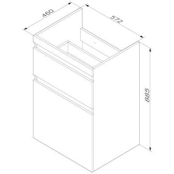 База под столешницу для стиральной машины Am.Pm (Ам.Пм) X-Joy напольная, 60 см 2 ящика, белый, M85AFSX0602WG