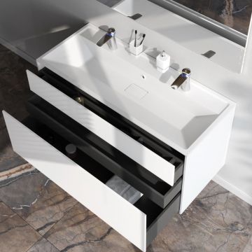 База под раковину Am.Pm (Ам.Пм) Inspire V2.0, 120 см 3 ящика, push-to-open, белый матовый, M50AFHX1203WM