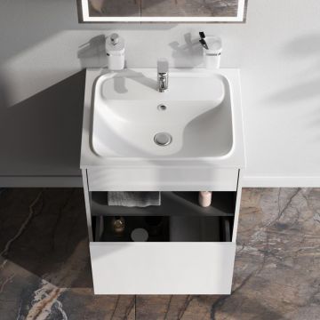 База с нишей Am.Pm (Ам.Пм) Func дерево, 60 см 1 ящик, белый глянец, M8FFUX0601WG