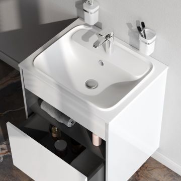 База с нишей Am.Pm (Ам.Пм) Func дерево, 60 см 1 ящик, белый глянец, M8FFUX0601WG