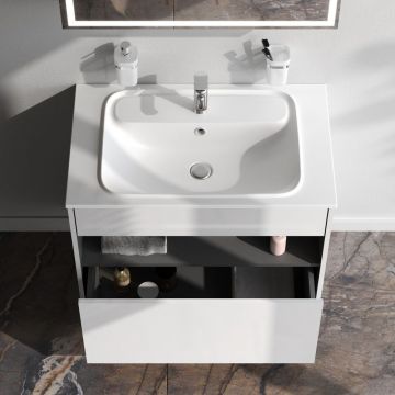 База с нишей Am.Pm (Ам.Пм) Func МДФ, 80 см 1 ящик, белый глянец, M8FFUX0801WG