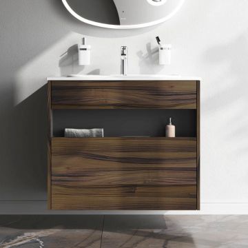 База с нишей Am.Pm (Ам.Пм) Func дерево текстурированное, 80 см 1 ящик, pull-out, M8FFUX0801OF