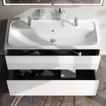 База 2 ящика Am.Pm (Ам.Пм) Func 120 см push-to-open, белый матовый, 2 ящика, M8FFUX1202WM