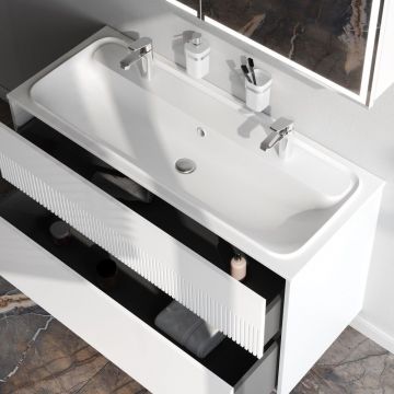 База 2 ящика Am.Pm (Ам.Пм) Func 120 см push-to-open, белый матовый, 2 ящика, M8FFUX1202WM