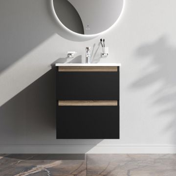 База под раковину Am.Pm (Ам.Пм) X-Joy подвесная, 55 см 2 ящика, черный матовый, M85AFHX0552BM