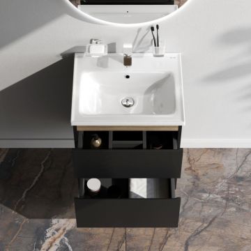 База под раковину Am.Pm (Ам.Пм) X-Joy подвесная, 55 см 2 ящика, черный матовый, M85AFHX0552BM