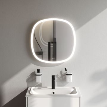 Зеркало универсальное Am.Pm (Ам.Пм) Func LED-подсветка, ИК-сенсор, квадрат, 55 см белый, M8FMOX0551WGS