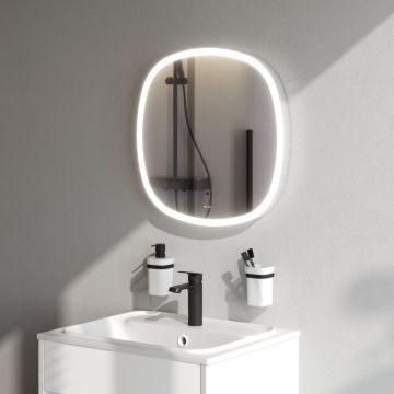 Зеркало универсальное Am.Pm (Ам.Пм) Func LED-подсветка, ИК-сенсор, квадрат, 55 см белый, M8FMOX0551WGS