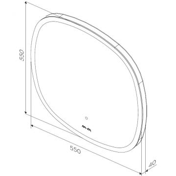 Зеркало универсальное Am.Pm (Ам.Пм) Func LED-подсветка, ИК-сенсор, квадрат, 55 см белый, M8FMOX0551WGS