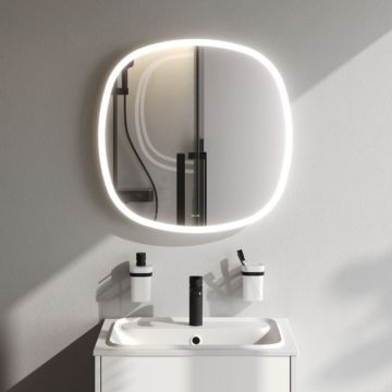 Зеркало универсальное Am.Pm (Ам.Пм) Func LED-подсветка, квадрат, 65 см ИК-сенсор, белый, M8FMOX0651WGS