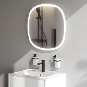 Зеркало универсальное Am.Pm (Ам.Пм) Func LED-подсветка, квадрат, 65 см ИК-сенсор, белый, M8FMOX0651WGS