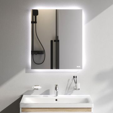 Зеркало Am.Pm X-Joy с интерьерной Led подсветкой, 60 см серый металлик, M85MOX10601S