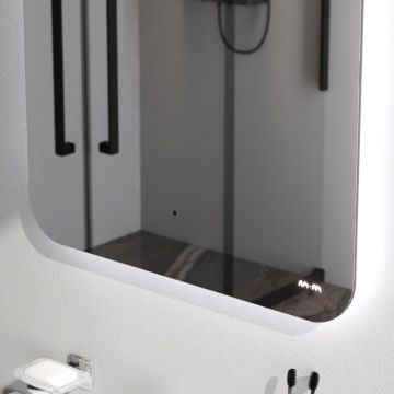 Зеркало Am.Pm (Ам.Пм) X-Joy с интерьерной Led подсветкой, 60 см серый металлик, M85MOX10601S1