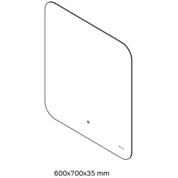 Зеркало Am.Pm (Ам.Пм) X-Joy с интерьерной Led подсветкой, 60 см серый металлик, M85MOX10601S1