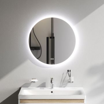 Зеркало круг Am.Pm (Ам.Пм) X-Joy с интерьерной LED подсветкой, 60 см серый металлик, M85MOX40601S