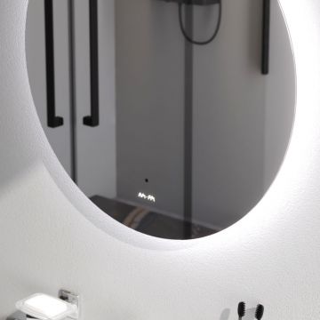 Зеркало круг Am.Pm (Ам.Пм) X-Joy с интерьерной LED подсветкой, 60 см серый металлик, M85MOX40601S