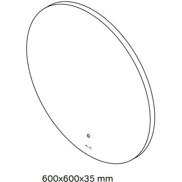 Зеркало круг Am.Pm (Ам.Пм) X-Joy с интерьерной LED подсветкой, 60 см серый металлик, M85MOX40601S
