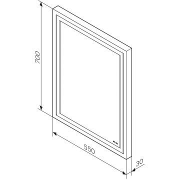 Зеркало настенное Am.Pm (Ам.Пм) Gem LED-подсветка, 55 см серебристый, M91AMOX0551WG