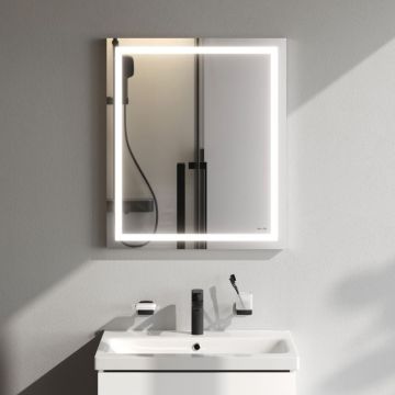 Зеркало настенное Am.Pm (Ам.Пм) Gem LED-подсветка, 60 см серый металлик, M91AMOX0601WG