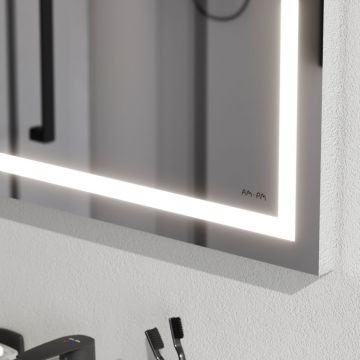 Зеркало настенное Am.Pm (Ам.Пм) Gem LED-подсветка, 60 см серый металлик, M91AMOX0601WG