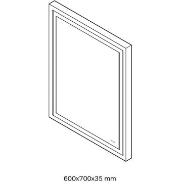 Зеркало настенное Am.Pm (Ам.Пм) Gem LED-подсветка, 60 см серый металлик, M91AMOX0601WG