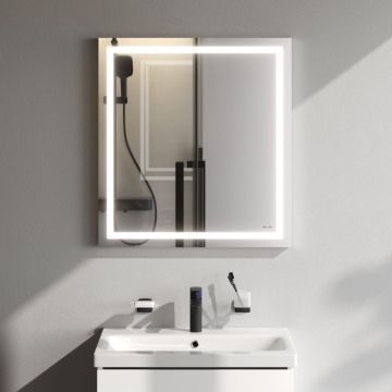 Зеркало настенное Am.Pm (Ам.Пм) Gem LED-подсветка, 65 см серебристый, M91AMOX0651WG