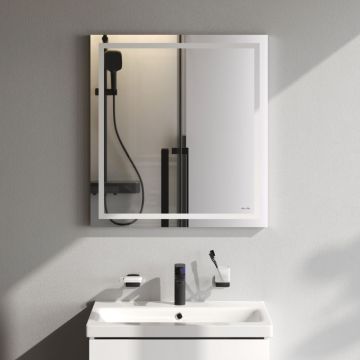 Зеркало настенное Am.Pm (Ам.Пм) Gem LED-подсветка, 65 см серебристый, M91AMOX0651WG