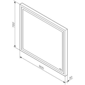 Зеркало настенное Am.Pm (Ам.Пм) Gem LED-подсветка, 80 см серебристый, M91AMOX0801WG