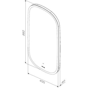 Зеркало универсальное Am.Pm (Ам.Пм) Func LED-подсветка, ИК-сенсор, 45*86 см белый, M8FMOX0451WGH